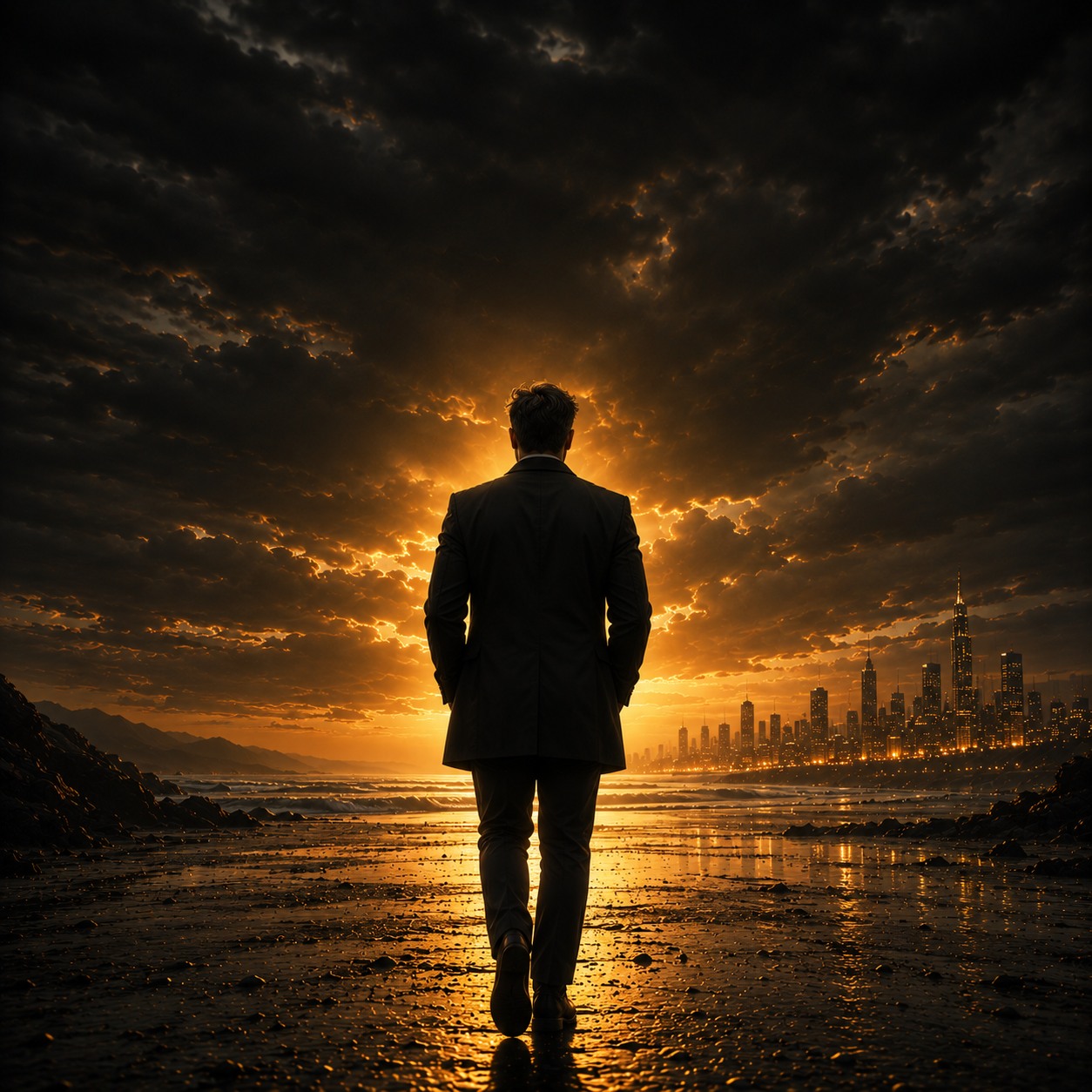 Black and gold cinematic visual